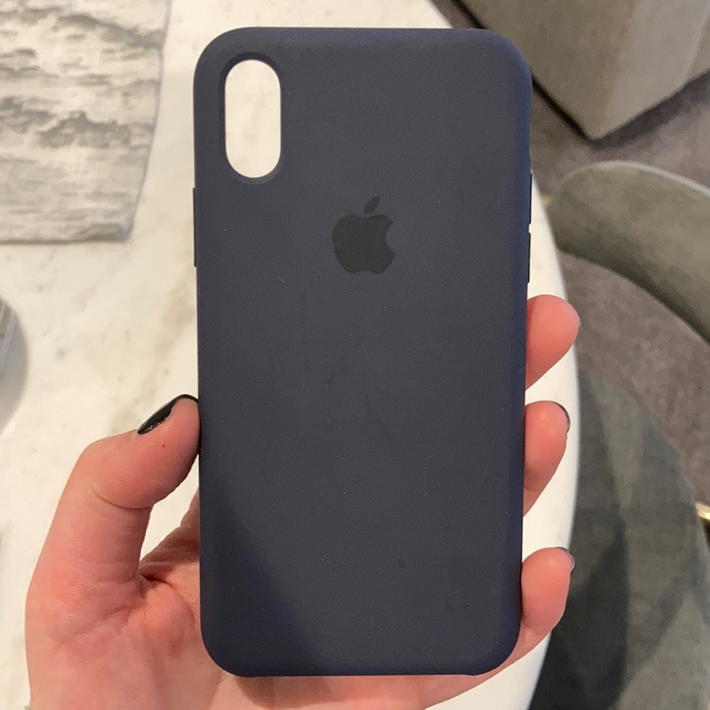 iPhone X navy blue silicone case